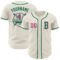 Custom Cream Pink-Kelly Green Authentic Baseball Jersey
