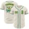 Custom Cream Kelly Green-Gold Authentic Baseball Jersey