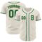 Custom Cream Kelly Green-Old Gold Authentic Baseball Jersey