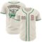 Custom Cream Medium Pink-Kelly Green Authentic Baseball Jersey