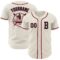 Custom Cream Black-Crimson Authentic Baseball Jersey