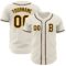 Custom Cream Brown-Gold Authentic Baseball Jersey
