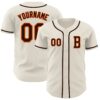 Custom Cream Brown-Orange Authentic Baseball Jersey