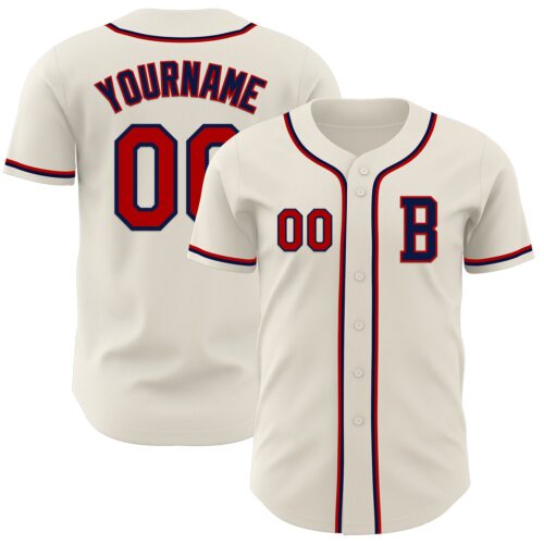 Cream1037_5fd189ea-7fa5-41e3-879b-c7a7d5cd8078 Custom Cream Red-Navy Authentic Baseball Jersey