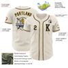Custom Cream Navy-Gold Authentic Baseball Jersey