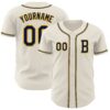 Custom Cream Navy-Gold Authentic Baseball Jersey