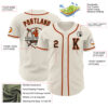 Custom Cream Black-Orange Authentic Baseball Jersey
