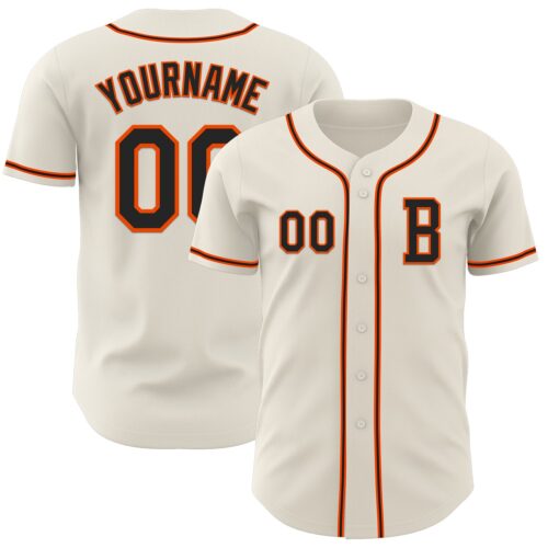 Cream1039_a9e9ce37-8526-4662-8455-87dfb1ea6078 Custom Cream Black-Orange Authentic Baseball Jersey
