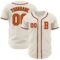 Custom Cream Orange=Black Authentic Baseball Jersey
