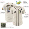 Custom Cream Navy-Old Gold Authentic Baseball Jersey