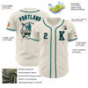 Custom Cream Black-Teal Authentic Baseball Jersey