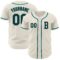 Custom Cream Black-Teal Authentic Baseball Jersey