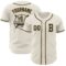 Custom Cream Black-Old Gold Authentic Baseball Jersey