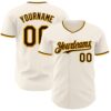 Custom Cream Brown-Gold Authentic Baseball Jersey