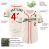 Custom Cream Red-Green Authentic Baseball Jersey