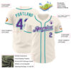 Custom Cream Purple-Teal Authentic Baseball Jersey