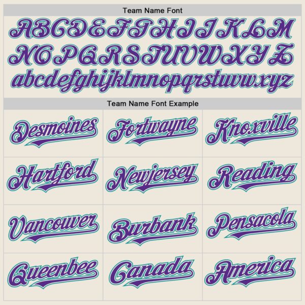 Custom Cream Purple-Teal Authentic Baseball Jersey