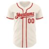 Custom Cream Red Authentic Baseball Jersey