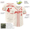 Custom Cream Red Authentic Baseball Jersey