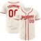 Custom Cream Red Authentic Baseball Jersey