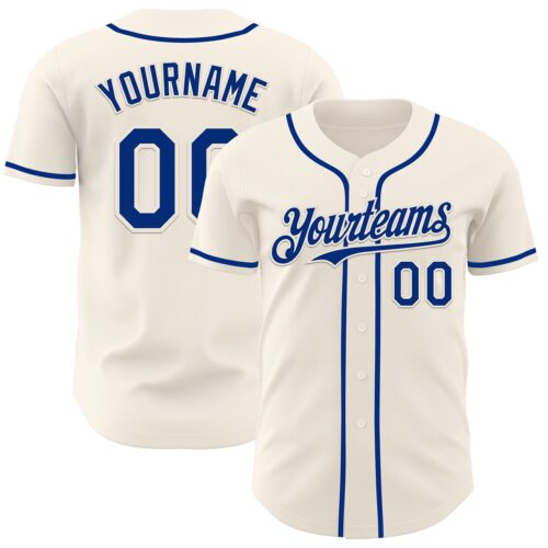 Custom Cream Royal Authentic Baseball Jersey