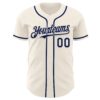 Custom Cream Navy Authentic Baseball Jersey