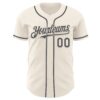 Custom Cream Steel Gray Authentic Baseball Jersey