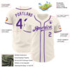Custom Cream Purple Authentic Baseball Jersey