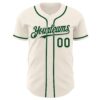 Custom Cream Green Authentic Baseball Jersey