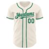 Custom Cream Kelly Green Authentic Baseball Jersey