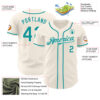 Custom Cream Teal Authentic Baseball Jersey