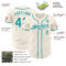 Custom Cream Teal Authentic Baseball Jersey
