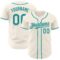 Custom Cream Teal Authentic Baseball Jersey