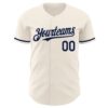 Custom Cream Navy Authentic Baseball Jersey