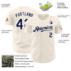 Custom Cream Navy Authentic Baseball Jersey