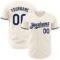 Custom Cream Navy Authentic Baseball Jersey