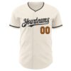 Custom Cream Texas Orange-Black Authentic Baseball Jersey