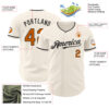 Custom Cream Texas Orange-Black Authentic Baseball Jersey