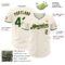 Custom Cream Green-Old Gold Authentic Baseball Jersey