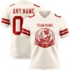 Custom Cream Red Authentic Football Jersey