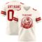 Cream1090-1 Custom Cream Red Authentic Football Jersey