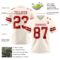 Cream1090-2 Custom Cream Red Authentic Football Jersey