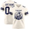 Custom Cream Navy Authentic Football Jersey