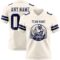Cream1095-1 Custom Cream Navy Authentic Football Jersey