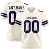 Custom Cream Navy Authentic Football Jersey