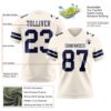 Custom Cream Navy Authentic Football Jersey