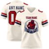 Custom Cream Red-Navy Authentic Football Jersey
