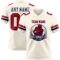 Custom Cream Red-Navy Authentic Football Jersey
