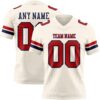 Custom Cream Red-Navy Authentic Football Jersey