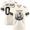 Custom Cream Black Authentic Football Jersey